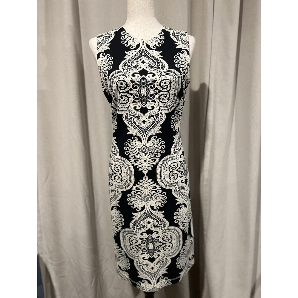 j mclaughlin Dress Small Paisley Print Black And Off White